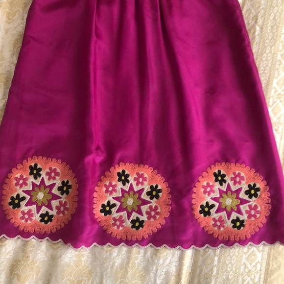 Phoebe Couture Magenta Embroidered Silk Dress - Picture 5 of 5